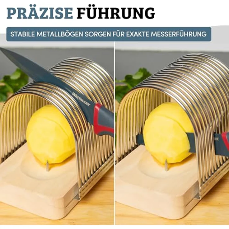 WESTMARK Fächerkartoffelschneider, Allesschneider für gleichmäßige Fächerform, geeignet für Kartoffeln bis 10 cm Länge, stabil und präzise – Bild 4