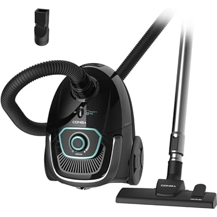 Cecotec Conga Powerbag 2500 Compact Plus Bodenstaubsauger, 850 W, Hochleistungsfiltration, Teleskoprohr aus Metall, inklusive Zubehör, blau – Bild 2