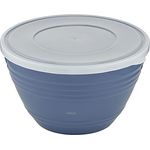 Emsa K32541 Prep&Bake Kunststoff-Rührschüssel 4,15 L | mit konservierendem Deckel für die Aufbewahrung im Kühlschrank | rutschfester Boden | perfekte Stabilität beim Mischen | spülmaschinenfest | Blau