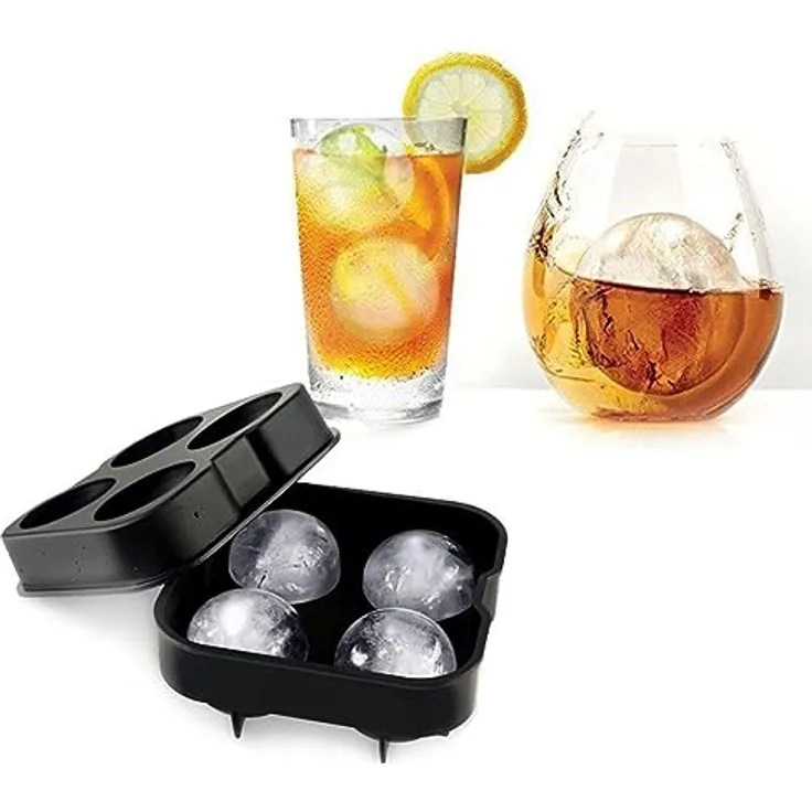 König Design XXL Ice Balls Eiskugelform Silikon Eiswürfelform Eiskugeln Whiskey Eisbälle Bar