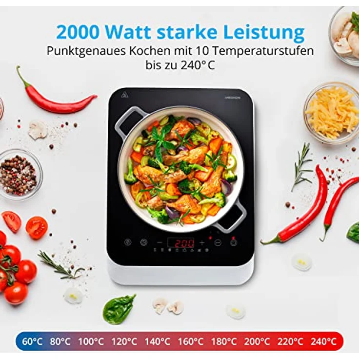 Medion® Einzel-Induktionskochplatte MD 18490, Topferkennung und Abschaltautomatik - Preisvergleich – Bild 3
