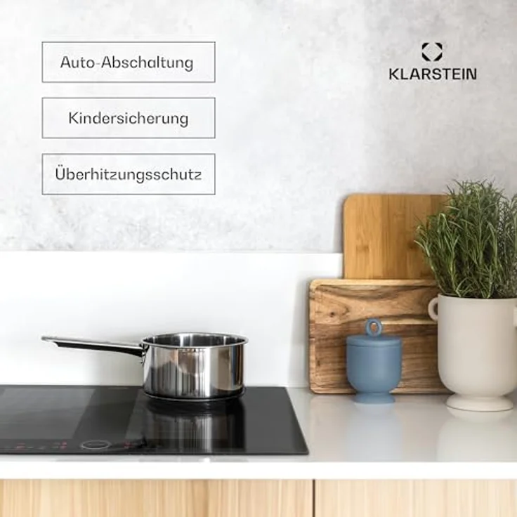Klarstein Induktionskochfeld, Glaskeramik Kochfeld, 7000W mit ThermoBoost und VarioHeating, Touch-Display und Timer, Überhitzungsschutz – Bild 5