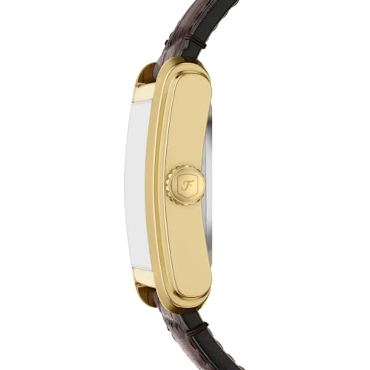 Fossil Carraway ME3271, Herren Edelstahlarmbanduhr mit 30MM goldfarbenem Gehäuse, grünem Sunray-Zifferblatt und braunem Lederband, wasserdicht bis 50m – Bild 5