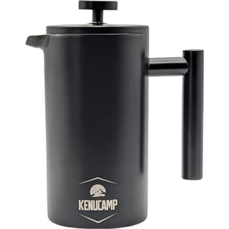 Kenucamp® French Press 800ml, Isolierende Edelstahl Kaffeepresse (Schwarz), Doppelwandig & Langlebig, Thermo Kaffeebereiter für 2–3 Tassen – Bild 1