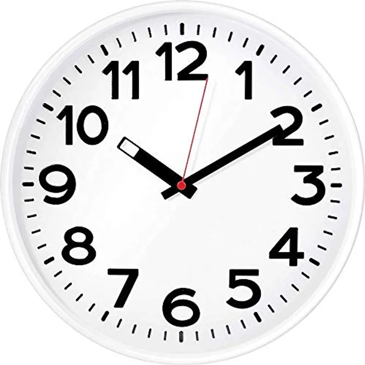 Eurotime 82321, 1 Stück Wanduhr in weiß mit Quarz-Modell und inklusive LR6-Batterie