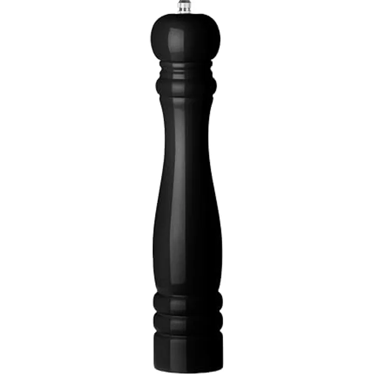 Hendi Pfeffermühle aus Holz, Schwarz, manuell einstellbares Edelstahlmahlwerk, inkl. Salzmühle