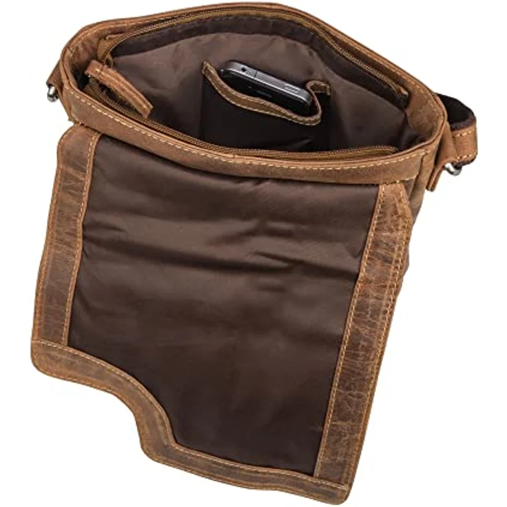 Greenburry Vintage Umhängetasche aus 100% Leder, 22 cm x 4 cm x 24 cm, braun – Bild 4
