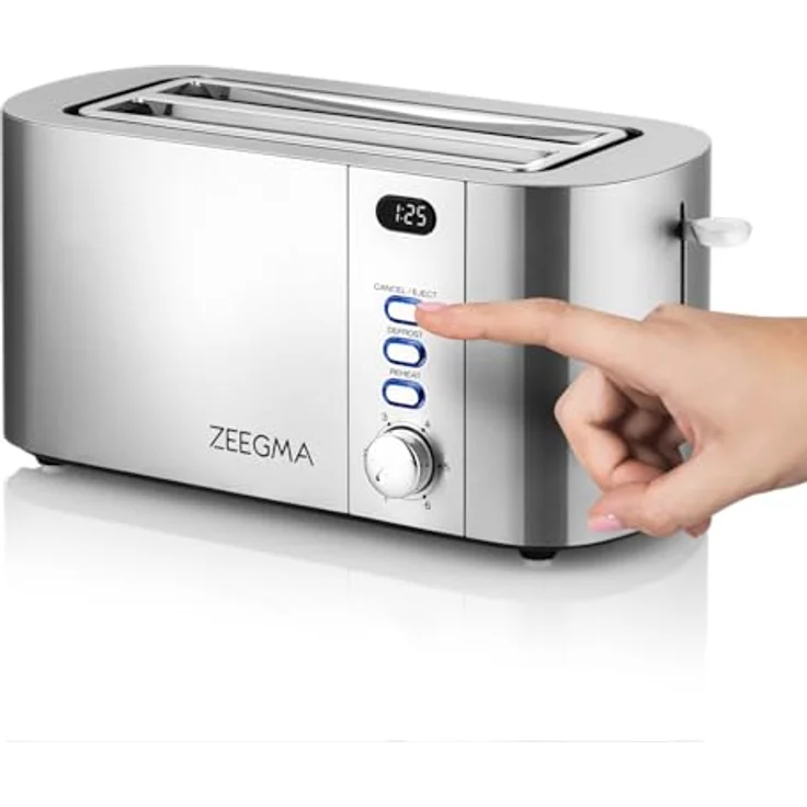ZEEGMA TOSTEE CHEF Toaster, 1500 W, 4 Toasts, 6 Bräunungsstufen, Brötchenhalter, Auftau- und Aufwärmfunktion – Bild 3