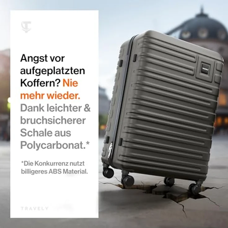 Travely Premium Koffer Groß: 28" Hartschalen Koffer mit 120L Volumen, sanfte Rollen & TSA Schloss, Schwarz – Bild 2