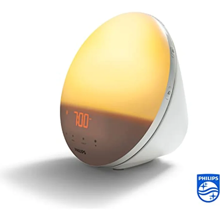Philips Wake-up Light HF3519/01, Sonnenaufgangssimulation mit 20 Helligkeitseinstellungen, integriertes UKW-Radio, natürliche Wecktöne, dimmbares Licht – Bild 2