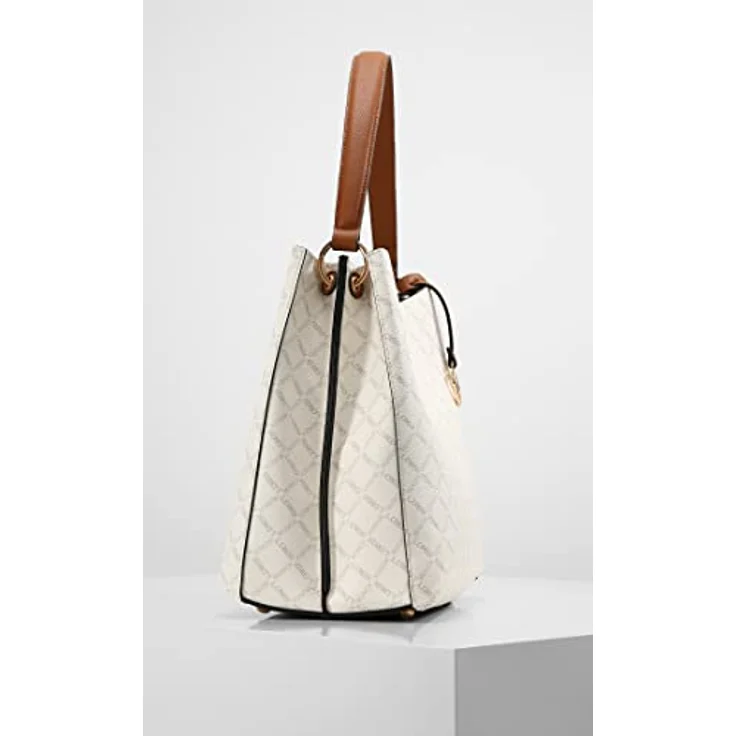 L.Credi Filiberta Schultertasche 30 cm, Damen Handtasche mit Allover-Logoprint, Weiss – Bild 7