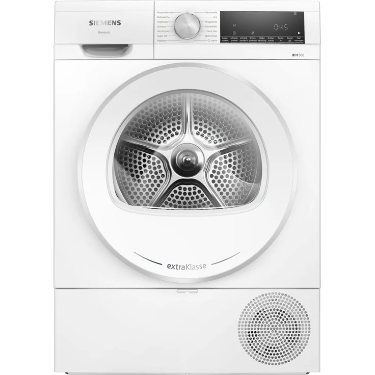 Siemens Extraklasse WQ33G2D176, Wärmepumpen-Trockner mit 9 kg Füllmenge, Weiß, autoDry Technologie für schonende Wäschepflege