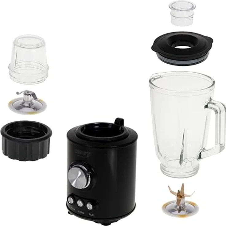 Camry Standmixer CR 4088, 1800 W, Tischmixer mit Titanium Klingen und 1,5L Glaskrug, schwarz – Bild 6