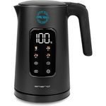EMERIO Wasserkocher WK-132229, Edelstahl 1.7L, Temperaturwahl 40-100°C, isolierte Doppelwand, BPA-frei, 2200 W, Warmhaltefunktion, Farbdisplay mit Teesorten