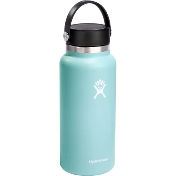 HYDRO FLASK - Trinkflasche 946ml (32oz) - Isolierte Wasserflasche aus Edelstahl - Sportflasche mit auslaufsicherem Flex Cap-Deckel & Gurt - Thermoflasche Spülmaschinenfest - Weite Öffnung - Dew – Bild 2