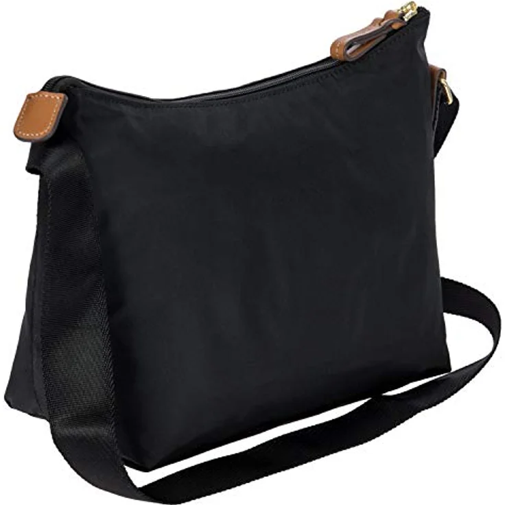 Bric's X-BAG & X-Travel Umhängetasche, Nylon mit Lederdetails, schwarz, verstellbarer Schultergurt, Reißverschlusstaschen – Bild 3