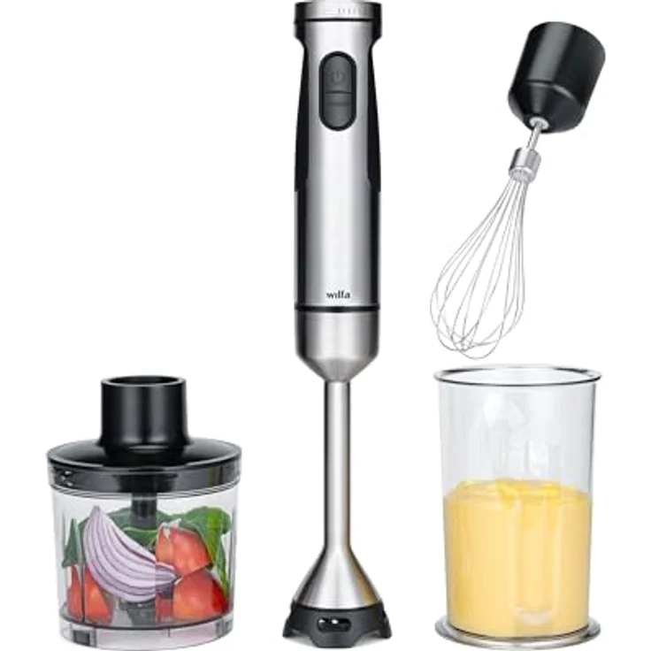 Wilfa Stabmixer FUSION 1500, 1500W Leistung mit Zubehör, silber – Bild 1