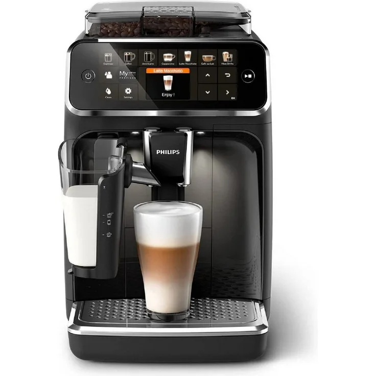 Philips Kaffeevollautomat Series 5400 LatteGo mit Milchaufschäumer, Display und Keramikmahlwerk