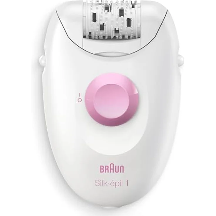 Braun Silk•épil 1 1-010 Epilierer mit Kabel zur Haarentfernung, für Wochen, weiche Haut, weiß/rosa – Bild 2