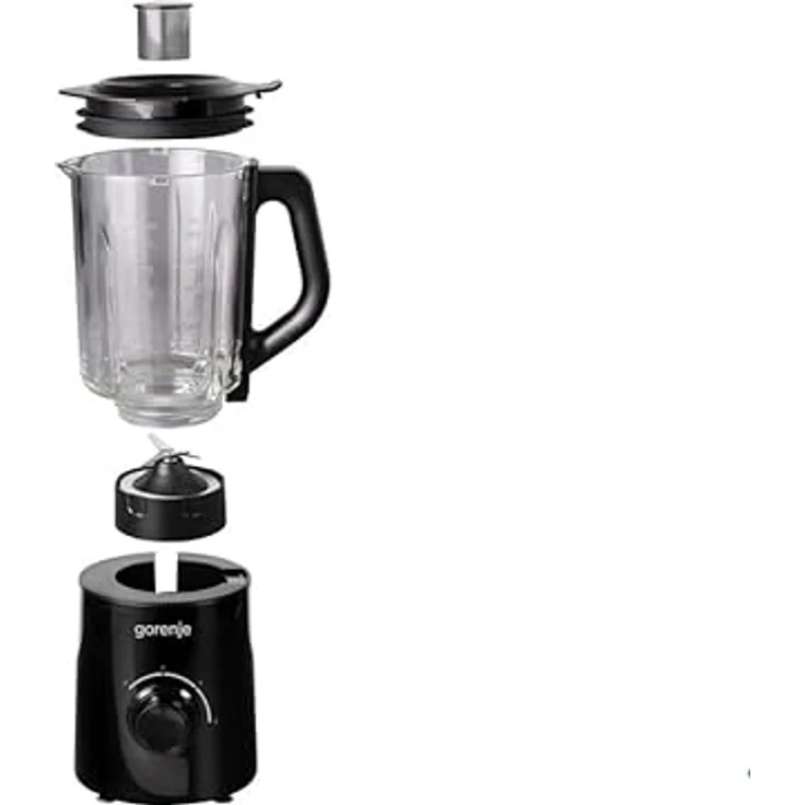 Gorenje B800GBK Standmixer, 800 W, 2 Geschwindigkeiten, 1.5 L Glaskrug, schwarz, silber – Bild 3