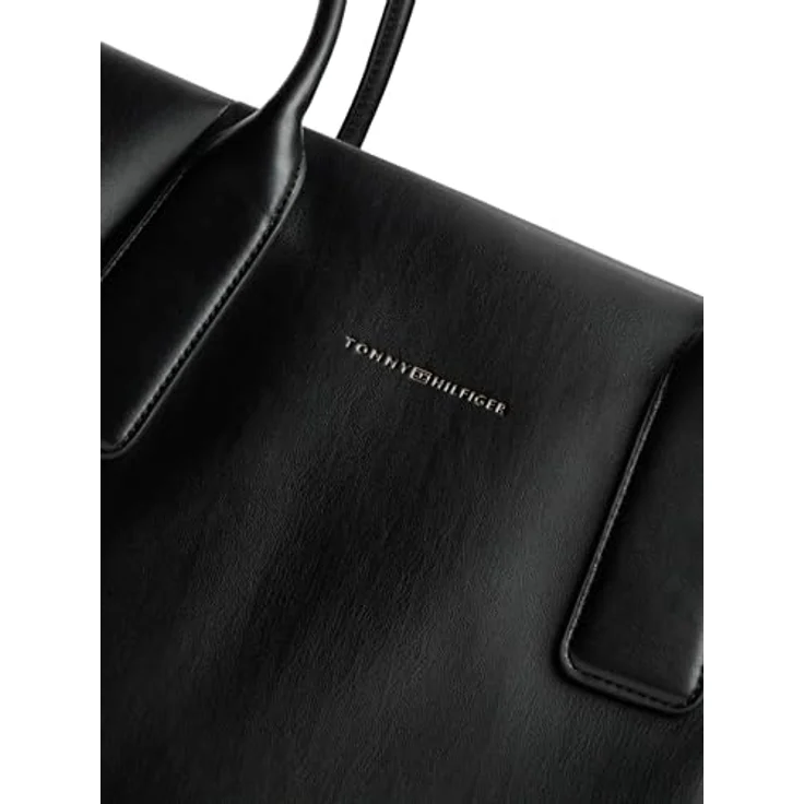 Tommy Hilfiger TH Essential Shopper Tasche, 44 cm, schwarz, 100% Polyurethan – Bild 4