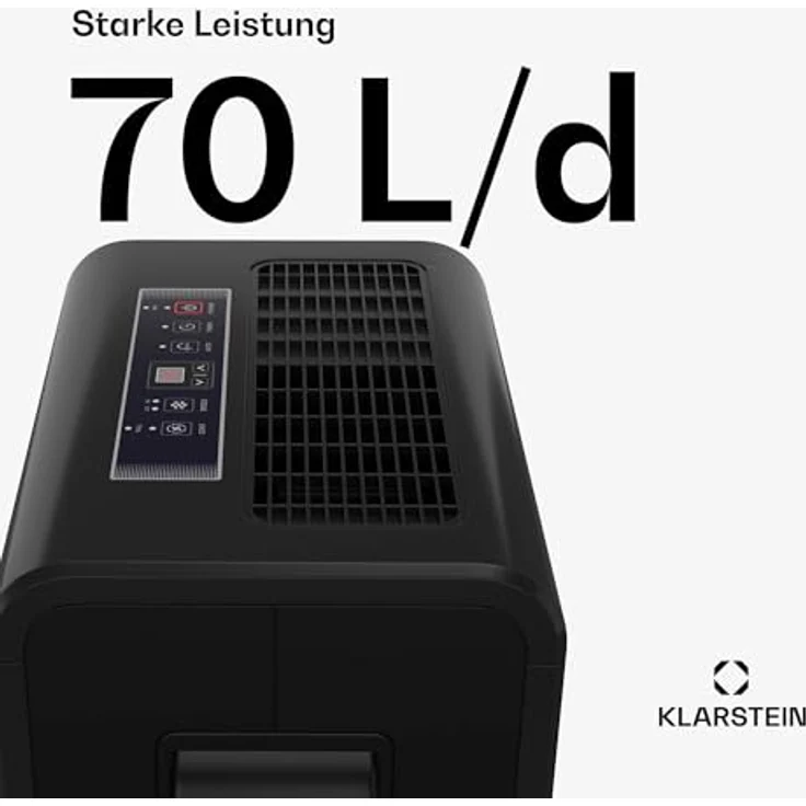 Klarstein DryFy Grand Smart 70L Luftentfeuchter - WLAN-App-Steuerung, 8L Tank, 24h Timer - Tragbar, für Keller & Räume bis 90 m² – Bild 3