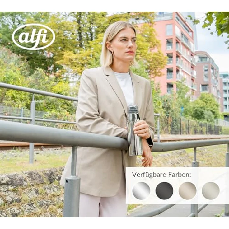 Alfi ISO Bottle, Isolierflasche Schwarz, Metall, 0,35 L, BPA-frei, doppelwandig, bruchsicher, 100% dicht, Vakuum, lebensmittelecht – Bild 4