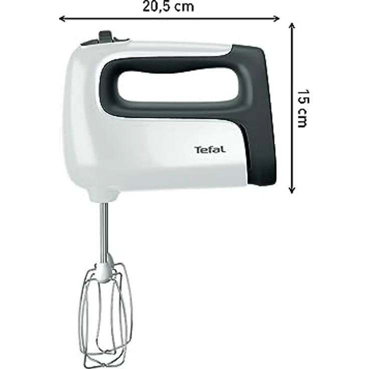 Tefal HT4611 PrepMix+ Handmixer, 500W, 5 Stufen, Turbo, inkl. Messbecher, weiß, schwarz – Bild 3
