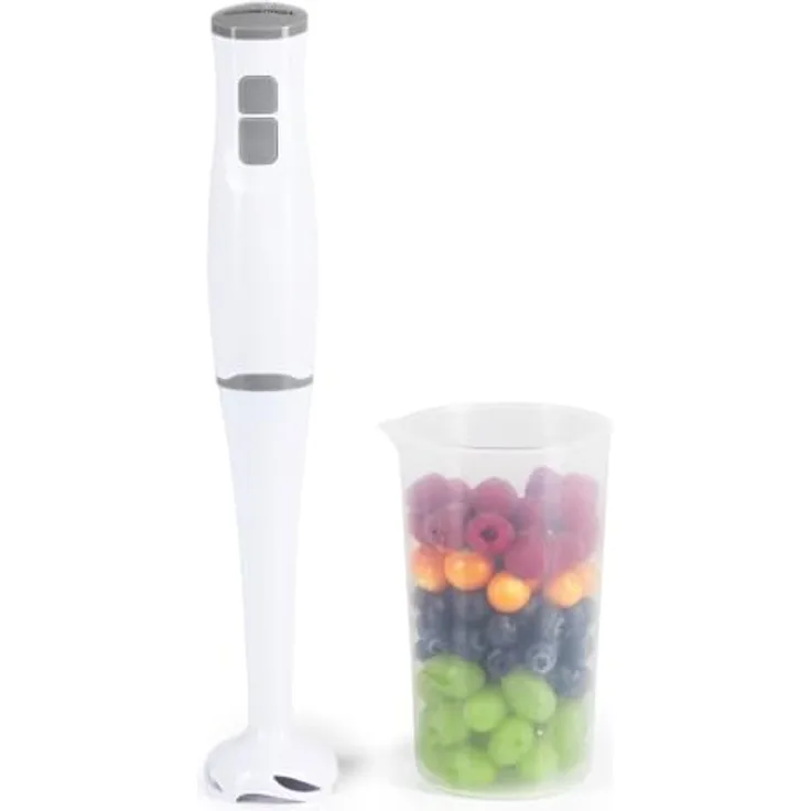 GOURMETmaxx Stabmixer & Smoothie Maker - mit stabilen Edelstahlklingen | Elektrischer Blender mit 700 ml Mixbehälter & abnehmbaren Mixaufsatz | Kompaktes Design mit rutschfesten Handgriffen [400 W]