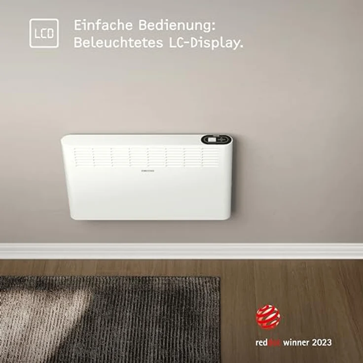 STIEBEL ELTRON Wandkonvektor CNS 1500 Plus LCD, 1,5 kW für ca. 20 m², TÜV geprüft, LC-Display, Wochentimer, Elektroheizung energiesparend, Weiß, 205856 – Bild 2