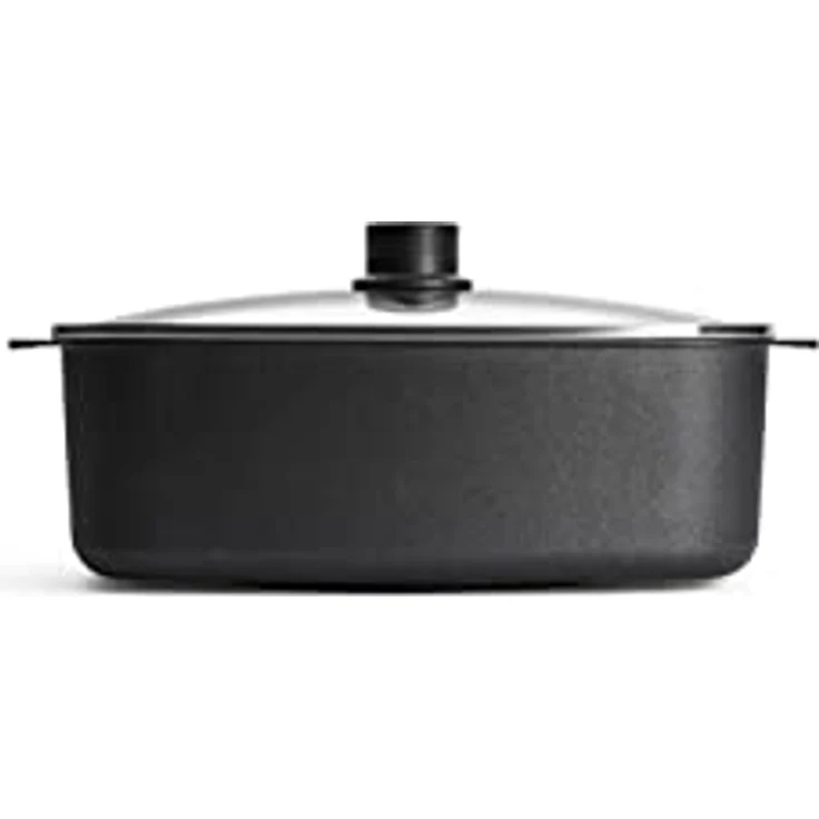 Woll Diamond Logic XR Guss-Bräter mit 2 Seitengriffen - Induktiv -, 31 cm x 26 cm, 11 cm hoch, mit abnehmbarem Stiel - Geeignet für alle Herdarten, Aluminium, backofenfest, schwarz – Bild 3