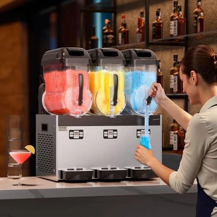 VEVOR Slusheis Maschine XRJ12LX3, 12 L x 3 Dreifachtank Edelstahl, für gefrorene Getränke, effizient und bedienfreundlich – Bild 8