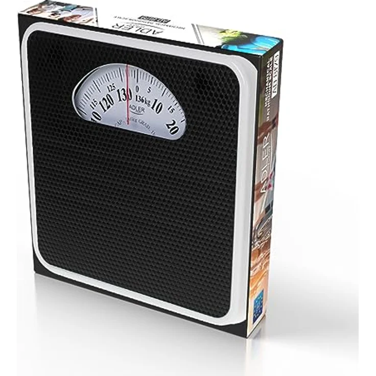 Adler AD 8179 Mechanische Personenwaage - Körpergewicht - Analoge Fitnesswaage - 136kg Kapazität - Stabiles Metallgehäuse - Rutschfeste Oberfläche - Leicht ablesbar - Kalibriert mit einem Knopf – Bild 4