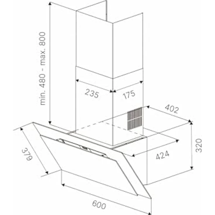 Küppersbusch Smartline DW6250.0S, 60 cm Wandhaube Konzept Kopffreiheit mit 4 Leistungsstufen und Touchsensoren – Bild 7