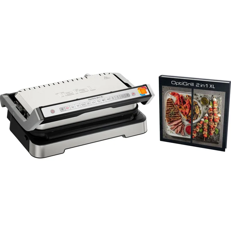 Tefal Kontaktgrill OptiGrill 2in1 XL GC782D, 2200 W, Intelligentes Grill und Barbecue in XL-Format, schwarz