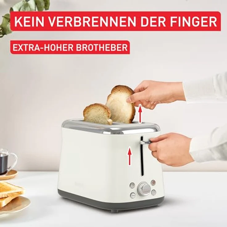 Tefal TT720AE0, Toaster in Weiss mit 850 Watt Leistung, Auftaufunktion und Brötchenaufsatz – Bild 5