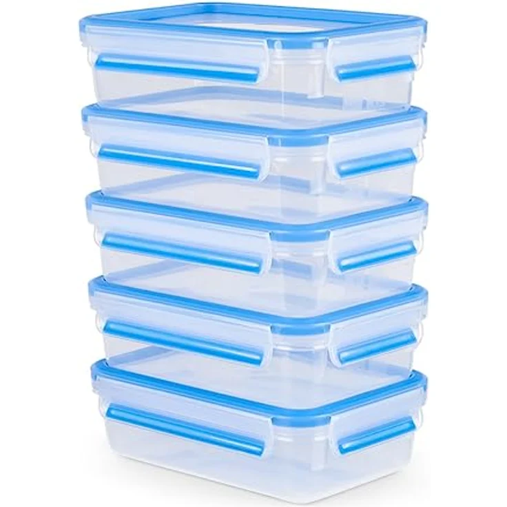 Tefal Master Seal Frischhaltedose, rechteckig, Kunststoff, farblos, 5-Piece Set - Lebensmittelaufbewahrung, auslaufsicher, geruchsbarriere, BPA-frei - Preisvergleich – Bild 1