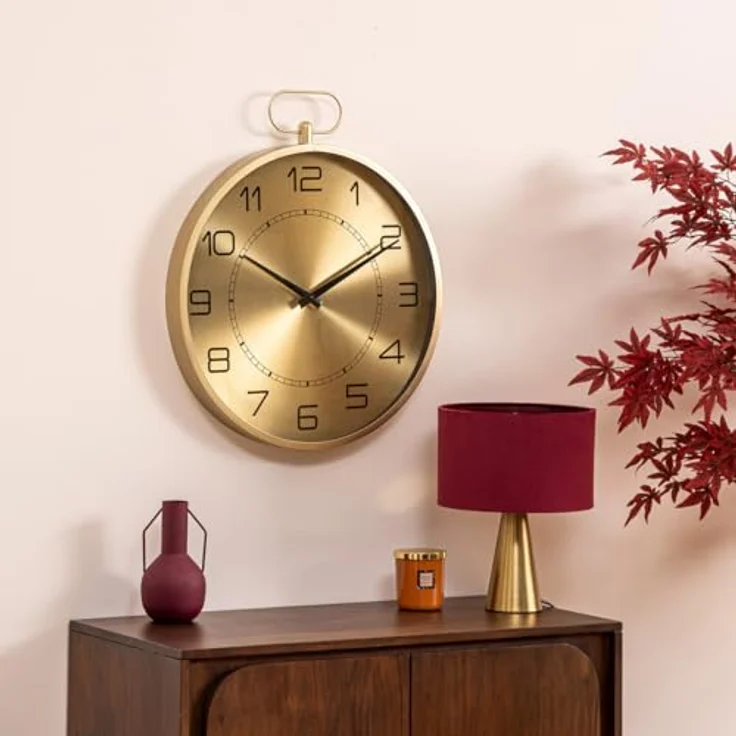 Atmosphera Createur d´interieur Wanduhr Irina, Gold, Metall, 63 cm, elegantes Design mit geräuschlosem Mechanismus – Bild 6