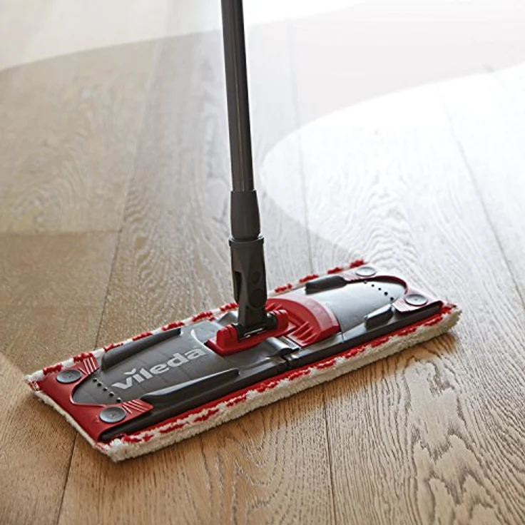 Vileda Bodenwischer, Microfaser, rot-weiß, 7 x 14 x 105 cm – Bild 4