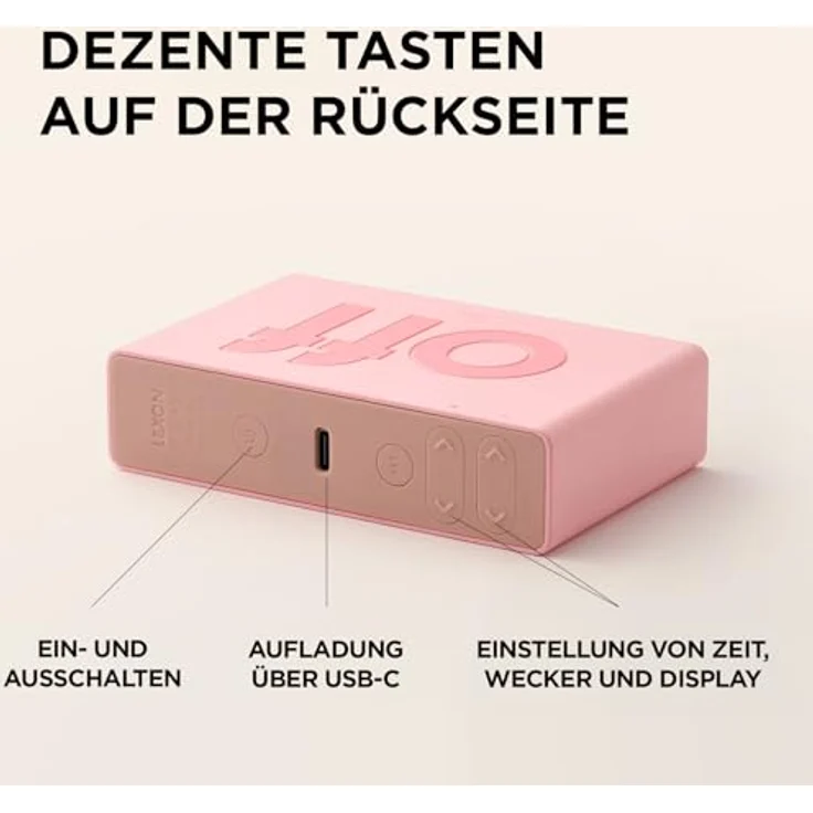 Lexon Flip Mini Wecker, wiederaufladbar mit intuitiver Bedienoberfläche, kompakt und in verschiedenen Farben erhältlich – Bild 6