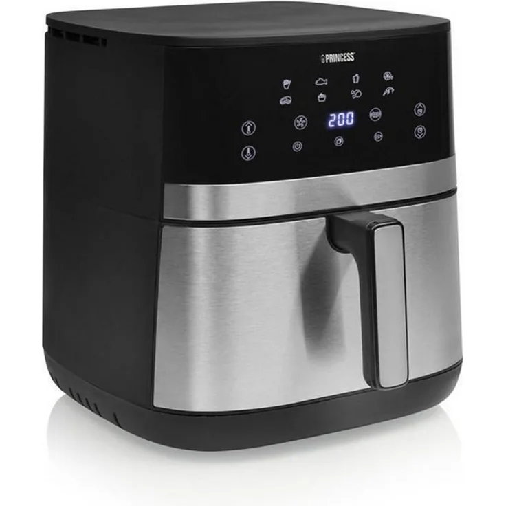 PRINCESS 182474 DualHeat Airfryer, Fritteuse mit 7 Litern Volumen, 12 Programmen und 2300 W Leistung