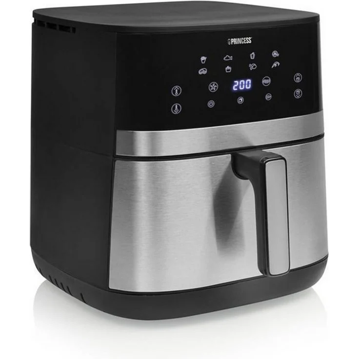 PRINCESS 182474 DualHeat Airfryer, Fritteuse mit 7 Litern Volumen, 12 Programmen und 2300 W Leistung