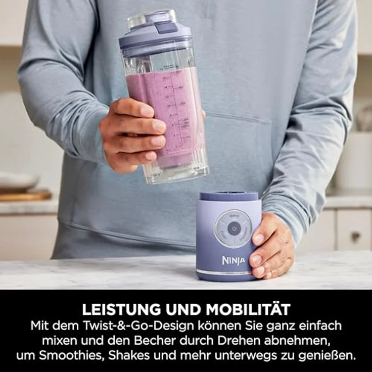 Ninja Blast Max BC251EULD Standmixer, kabellos mit PowerBlast-Technologie, Lavendel – Bild 4