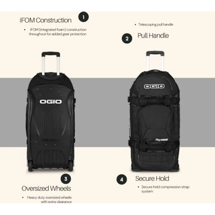 Ogio Rig 9800, 2-Rollen Reisetasche 86 cm, Schwarz, mit 125 l Stauraum und robustem Polyester-Material – Bild 6