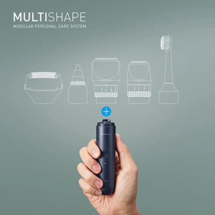 Panasonic MULTISHAPE modulares Körperpflege-System ER-CBN1, Hauptgerät für Bart-/Körper-/Haar- und Nasen-/Ohren-/Augenbrauentrimmer, 3-Klingen-Rasierer, Zahnbürste mit wiederaufladbarem Ni-MH-Akku – Bild 2