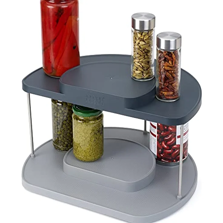 Joseph Joseph CupboardStore 2-stufiger drehbarer Organizer Grau für den Küchenschrank – Bild 3