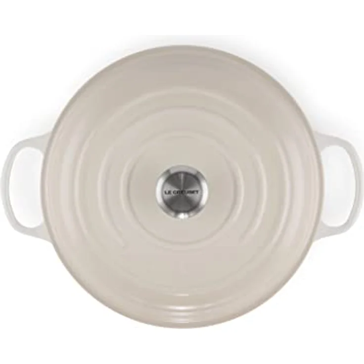Le Creuset Signature Gusseisen Gourmet-Profitopf, Rund, Ø 30 cm, 3,5 l, Für alle Herdarten inkl. Induktion geeignet, 5,555 kg, Meringue, 21180307164430 – Bild 2