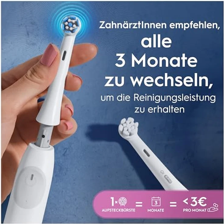 Oral-B iO Sanfte Reinigung, Original Aufsteckbürsten, geeignet für empfindliches Zahnfleisch, Weiß, 8 Stück – Bild 4