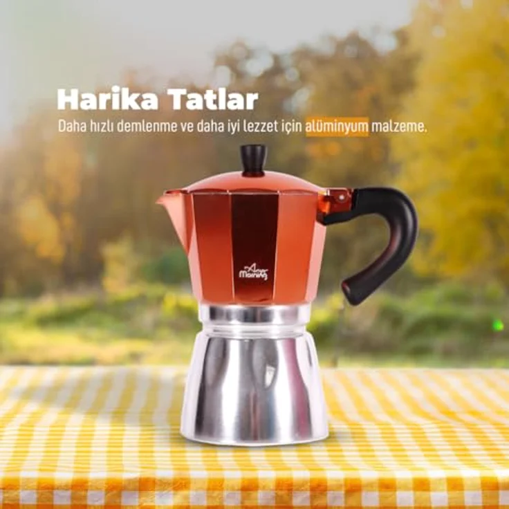 ANY MORNING Mokkamaschine Any Morning Herdkanne Espresso Aluminium Moka Kanne, 240 ml, Schwarz – Bild 8