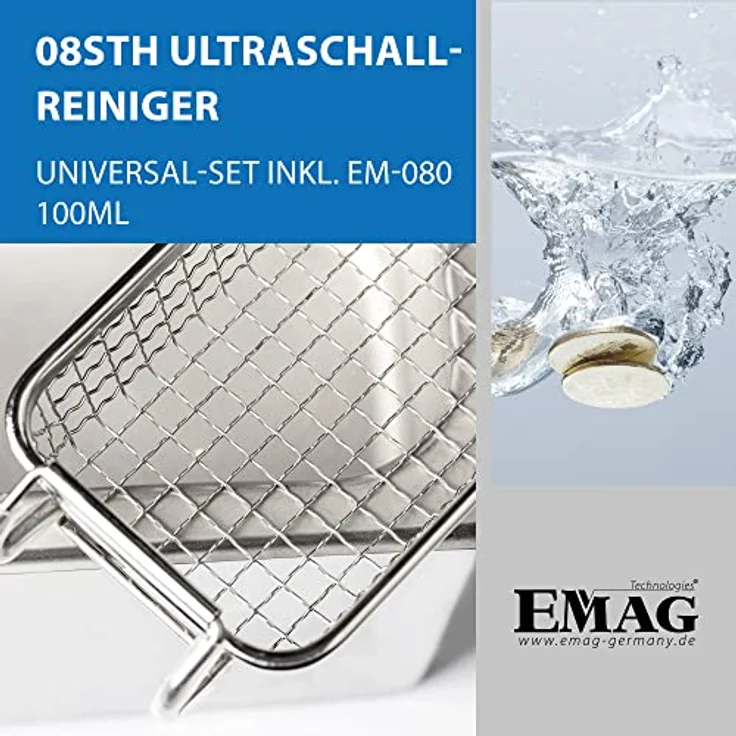 Emag Emmi-08sth, Ultraschallreiniger aus Edelstahl, 08 Liter Fassungsvermögen – Bild 2
